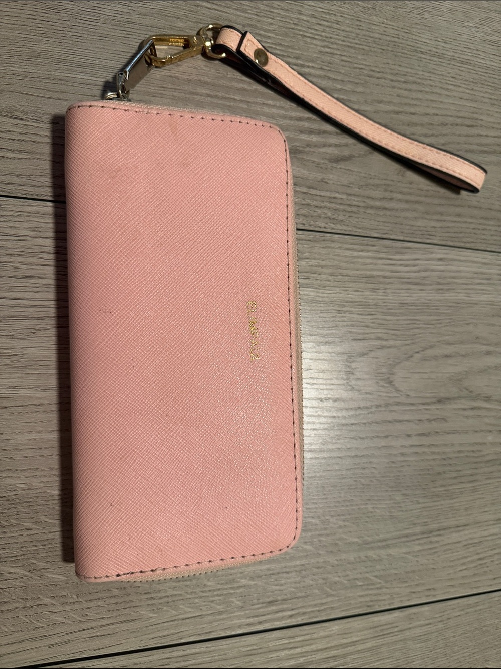 Blush Pink Wristlet Clutch - Gold Hardware